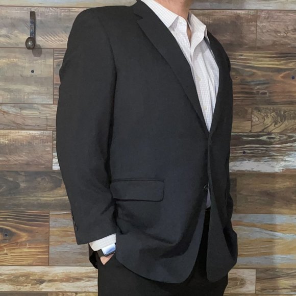 Jos. A. Bank Wool Cashmere Charcoal Gray Blazer Sport Jacket Size 46L